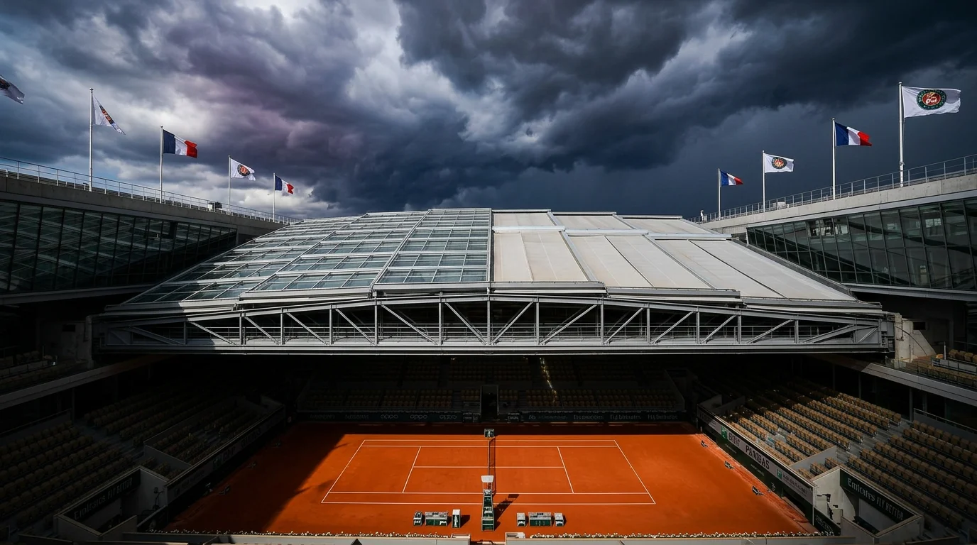 Tennis weer omstandigheden regen wind Roland Garros